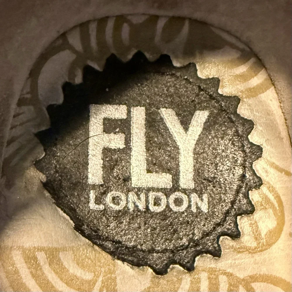 Fly London Women Sz 8 EU 38 Yaz Suede Wedge Slip On Black Platform‎ Shoes